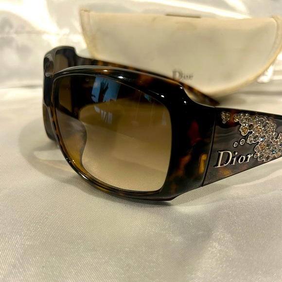 Authentic Christian Dior Strassy 1 Vintage Brown Tortoise Crystal PreOwned - Picture 7 of 10